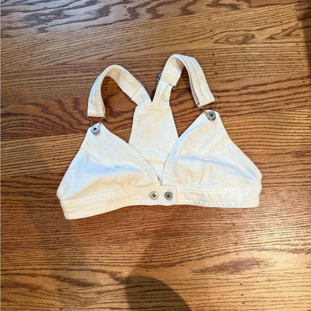 White Denim Bralette